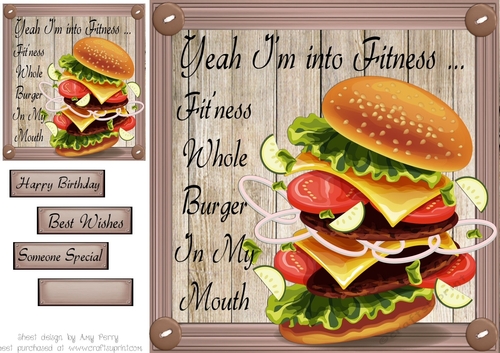 Fitness Burger Humor 8x8