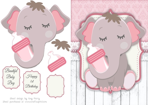 Gorgeous Elephant With Bottle in Pink