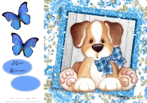 Gorgeous Over Sized Dog With Bow 8x8