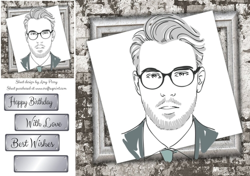 Smart Man With Glasses 8x8