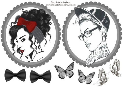 Black & White Glamour Girl Toppers 2