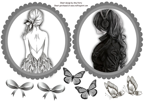 Black & White Glamour Girl Toppers 4