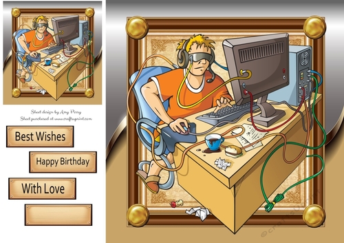 Man With A Gaming Station 8x8