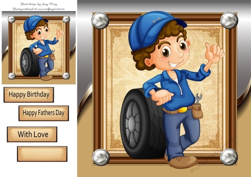 Mechanic With Tyre 8x8
