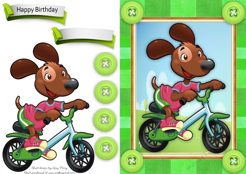 Cute Brown Dog On His Bike