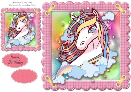 Gorgeous Rainbow Unicorn 8x8