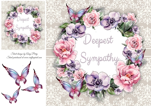 Beautiful Pink & Lilac Flowers Sympathy 8x8