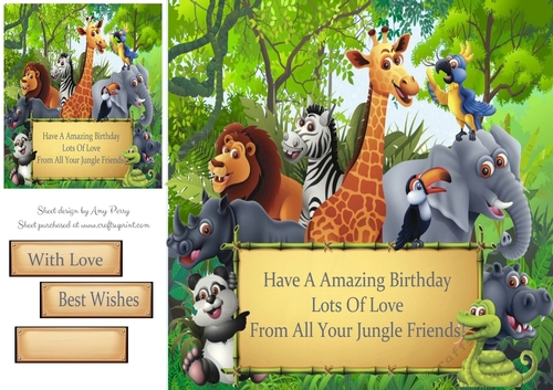 Jungle Friends Birthday 8x8