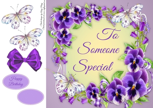To Someone Special Lilac Pansies  8x8