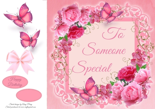 To Someone Special Pink Flowers 8x8
