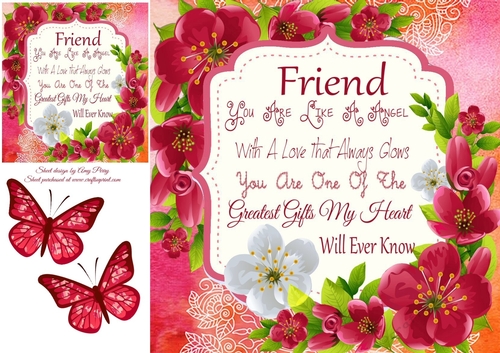 Beautiful Red & White Flowers Friend 8x8