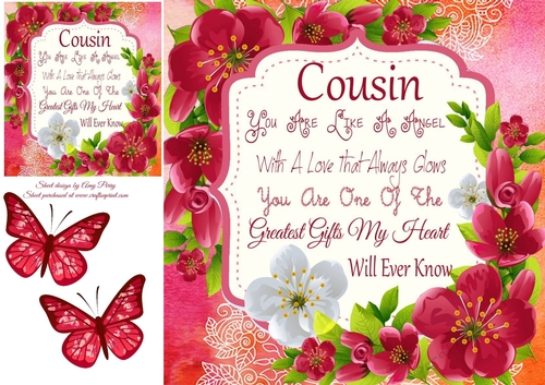 Beautiful Red & White Flowers Cousin 8x8
