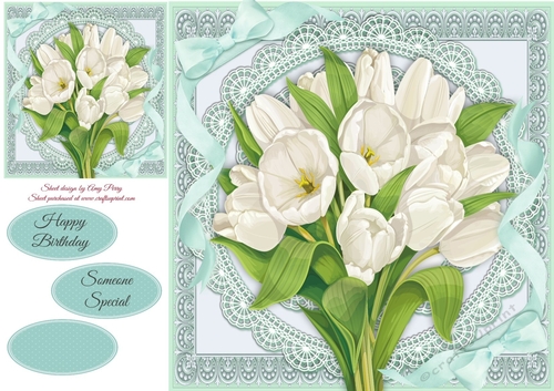 Beautiful White Tulips 8x8