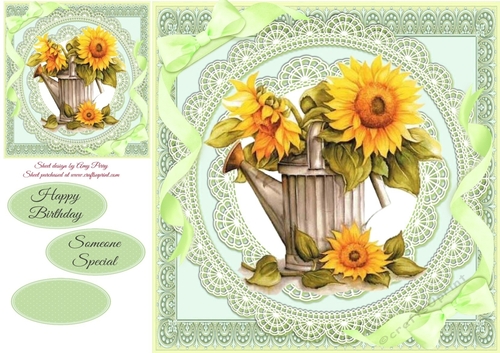 Beautiful Sunflowers In Watering Can 8x8