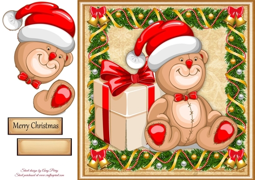 Gorgeous Christmas Bear 8x8