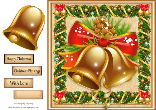 Gorgeous Christmas Bells 8x8
