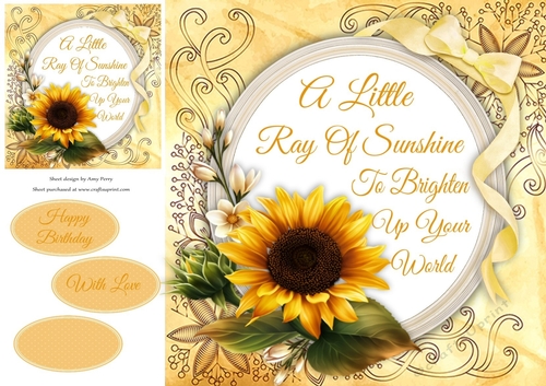 A Little Ray Of Sunshine Sunflower 8x8