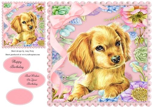 Gorgeous Painted Puppy 8x8