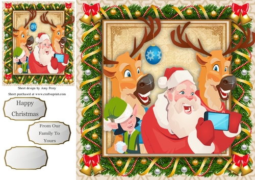 Festive Santa & Friends 8x8