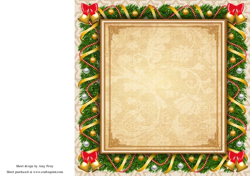 Festive Christmas Frame Blank 8x8