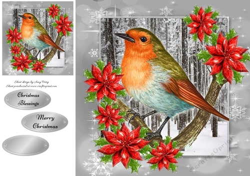Gorgeous Robin In The Snow 8x8