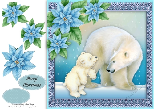 Gorgeous Polar Bear Family 8x8