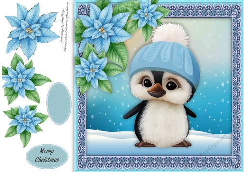 Gorgeous Penguin In A Bobble Hat 8x8