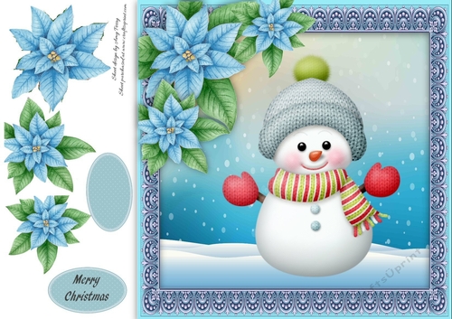 Gorgeous Snowman In A Bobble Hat 8x8