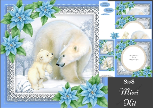 Gorgeous Polar Bear Family 8x8 Mini Kit