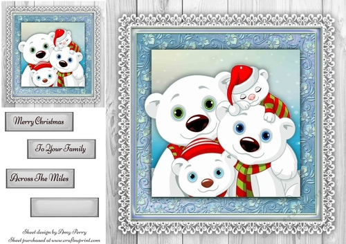 Gorgeous Polar Bear Family 8x8