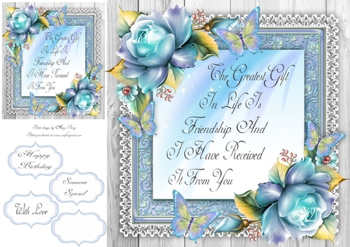 The Greatest Gift In Life Is Friendship Blue 8x8