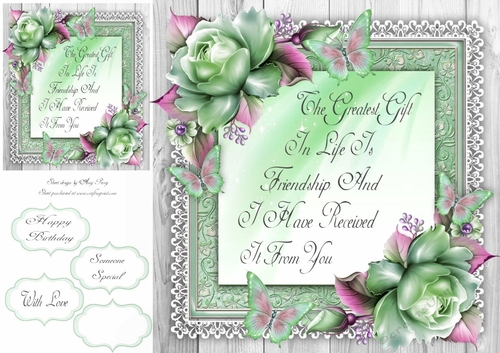 The Greatest Gift In Life Is Friendship Green 8x8