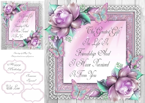 The Greatest Gift In Life Is Friendship Pink 8x8