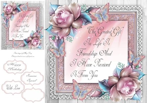 The Greatest Gift In Life Is Friendship Dark Pink 8x8