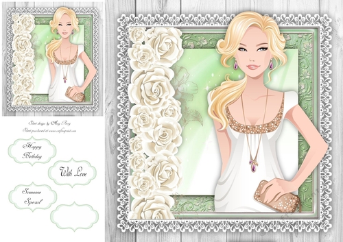Beautiful Blonde Lady 8x8