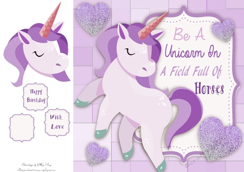 Be A Unicorn In A Field Full Of Horses Purple 8x8