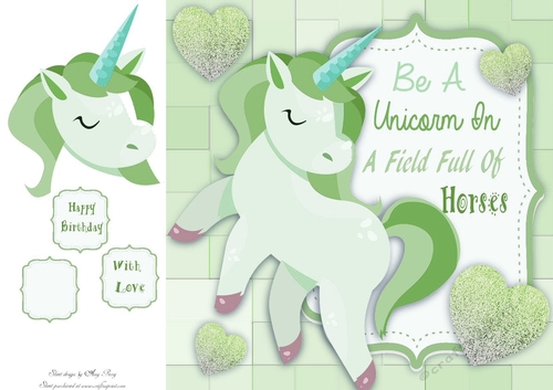 Be A Unicorn In A Field Full Of Horses Green 8x8