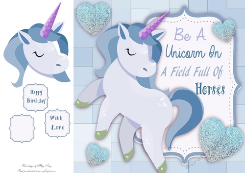 Be A Unicorn In A Field Full Of Horses Blue 8x8