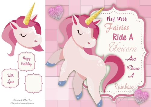 Play With Fairies Ride A Unicorn And Chase A Rainbow Pink 8x8