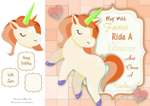 Play With Fairies Ride A Unicorn And Chase A Rainbow Orange 8x8