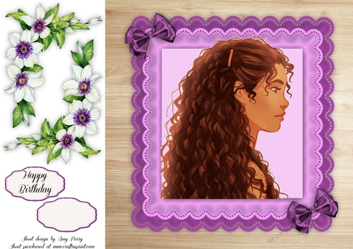 Beautiful Lady With Brown Curly Hair 8x8