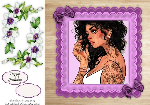 Beautiful Lady With Tattoos  8x8