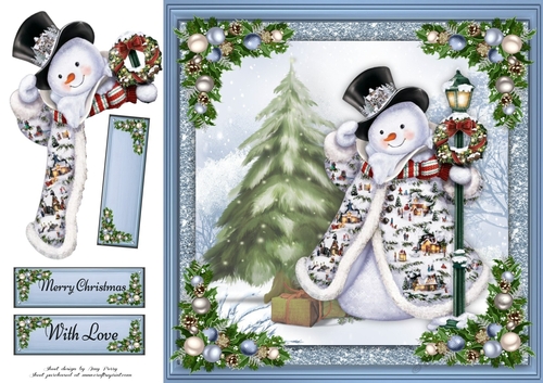 Gorgeous Snowman With Top Hat 2 8x8