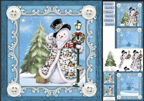 Gorgeous Snowman In Winter Coat 8x8 Mini Kit 
