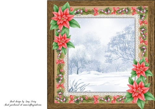 Beautiful Red Poinsettia Blank Insert 8x8