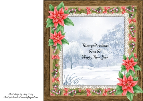 Beautiful Red Poinsettia Insert 8x8
