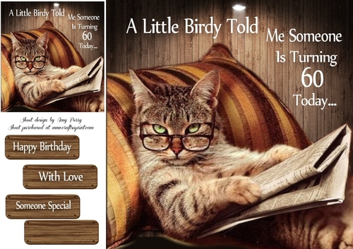 A Little Birdy Told Me Someones Turning 60 Today 8x8