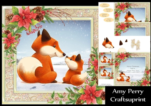 Gorgeous Festive Foxes 8x8 Mini Kit