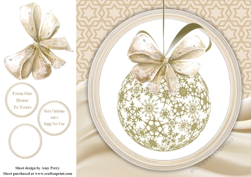 Gorgeous Cream & Gold Bauble 8x8