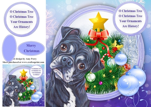 Oh Christmas Tree Humor Dog 8x8